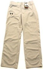 Under Armour Youth Boys Relaxed Fit Baseball Pants, Gray, HeatGear, Size Large
