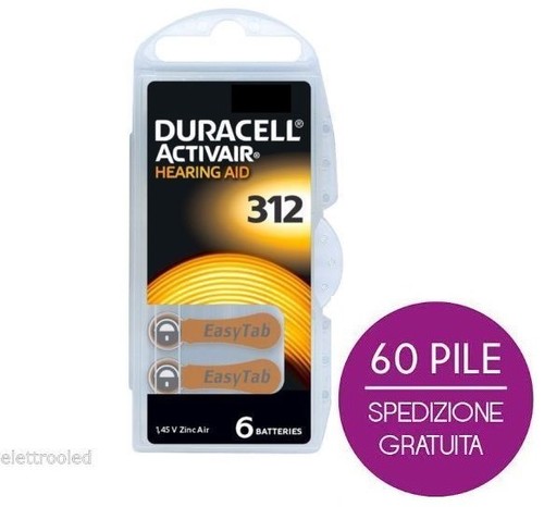 Pila Uv Batterie Per Apparecchi Acustici Udivita PR70 - Confezione Da 60 Pile, 1.45V, Zinco-aria, Durata Lunga Batteria 100 Colpi - Foto 2