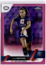 Lieke Martens 2022-23 Topps Chrome Women's Pink Refractor #40 PSG #023/199