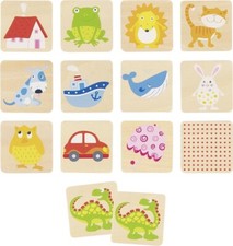 Jeu en bois 2 en 1  - Loto ET mémo - 3 ans