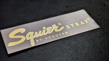 Squier Strat By Fender Solid Gold Waterslide Headstock Decal Waterslide Logo NEW