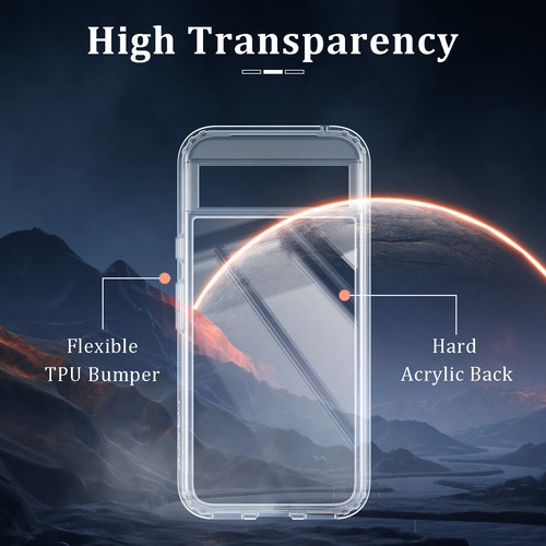 For Google Pixel 7a 8 8 Pro 8a Clear Dropproof TPU Case Tempered Glass Protector - Picture 29 of 31