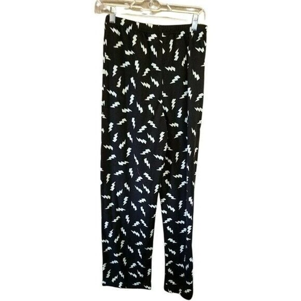 Pantalones de pijama Joe Boxer para niñas talla XL negro blanco estampado de rayos Foto 2 de 4