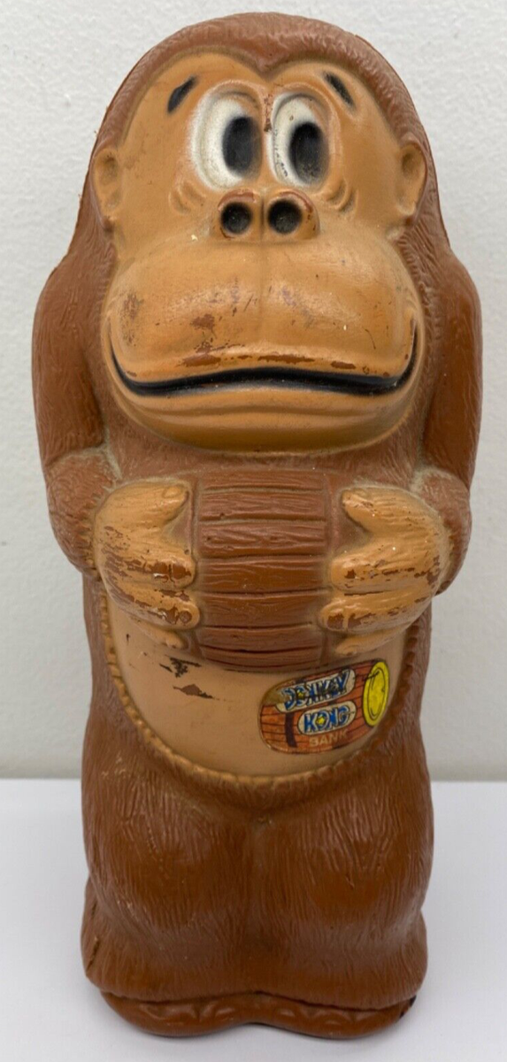 Vintage 1981 Donkey Kong Coin Bank Nintendo Plastic 10.5” J. Renzi