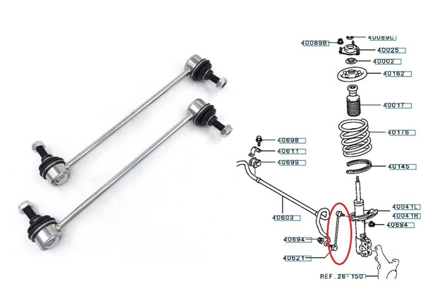 FüR Mitsubishi Outlander GF6W 2.3 D, GG2W 2.0P Anti Roll Bar Links Vorne (2012-image