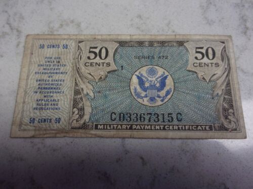 US MPC 50 Cent Series 472 *Run #1*Light Circulated Military Payment Certificate - Picture 1 of 2