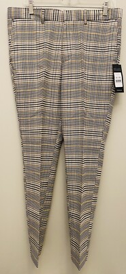 New New Look cropped slim suit trousers in grey check 34x32