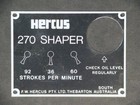 HERCUS 270 SHAPER  -  STROKES PER MINUTE NAMEPLATE