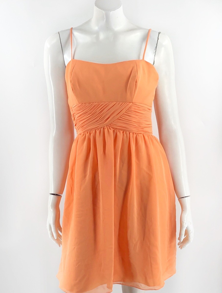 sherbet orange bridesmaid dresses Alfred Angelo Bridesmaid Dress Size 4 Sherbet Orange Short Sleeveless Womens