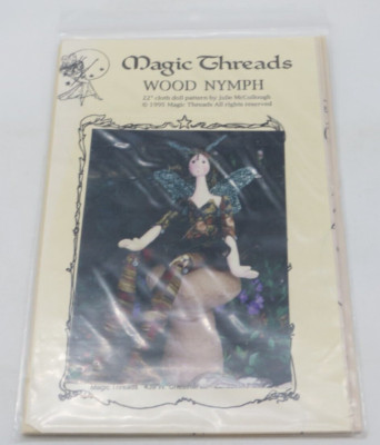 MAGIC THREADS - WOOD NYMPH  22'' Cloth Doll Pattern by Julie McCullough 1995 -