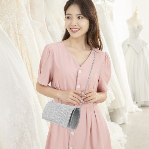 Glitzernde Faltenkupplungsbeutel Mann Kleidertaschen Für Hochzeiten - 第 4/12 張圖片