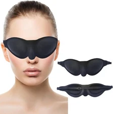 Moisture Chamber Glasses for Dry Eyes Soft Silicone Sleep Goggles Reusable Black