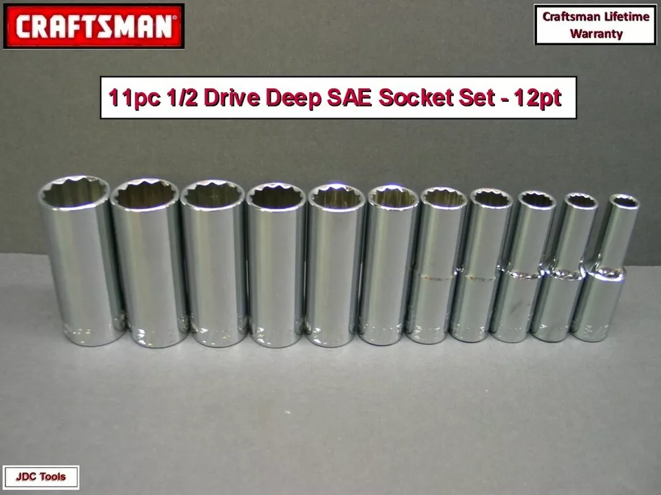 Craftsman 1/2 Drive Metric SAE Deep 12pt Socket Sets - Your Choice 22 20 11  - Image 3 of 4
