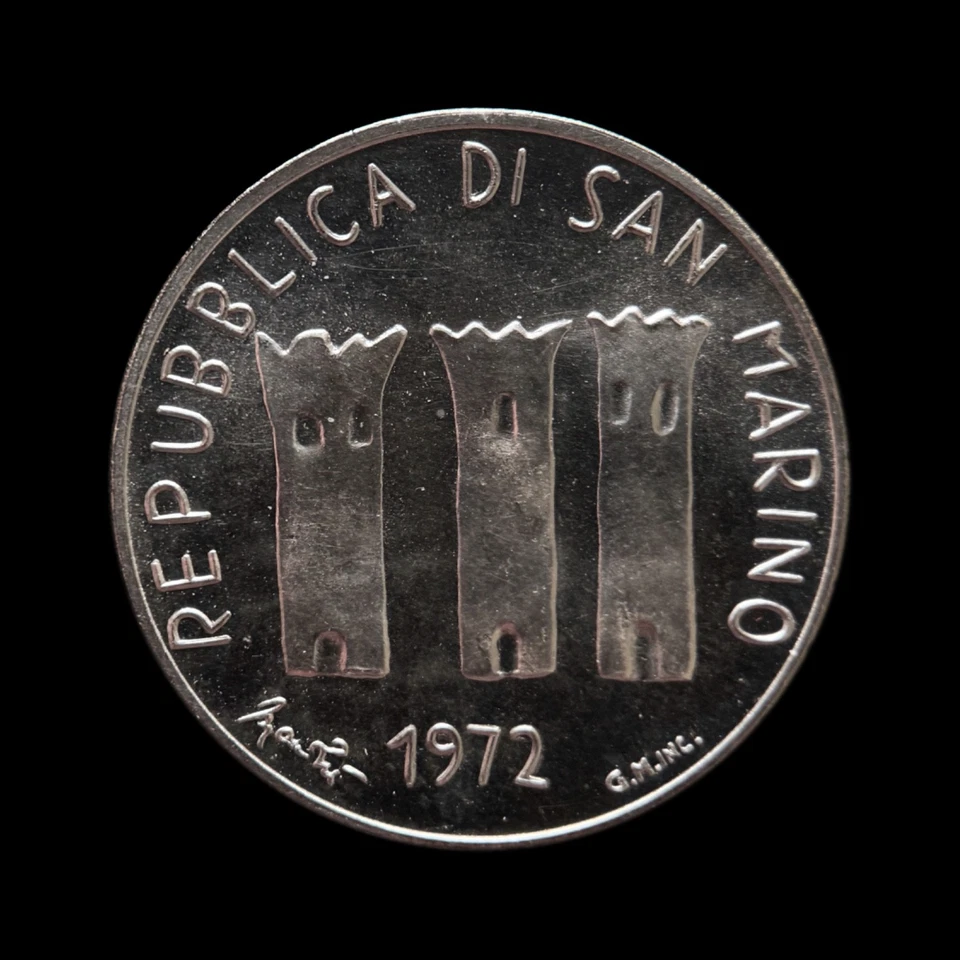 SAN MARINO. 1972, 500 Lire, Silver - Maternity, Mother Lifting Child 6 PL - Image 3 of 4