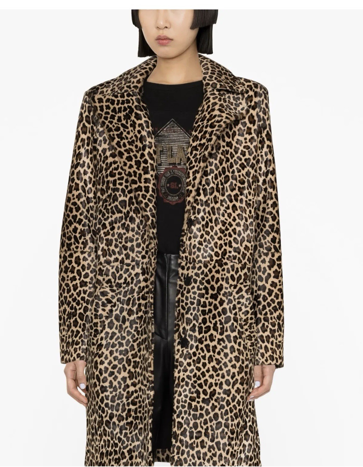 NWT Zadig & Voltaire Leopard Print Calf Hair Coat, Sz 36 FR image 10