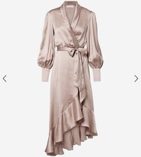 Zimmerman Silk Wrap Midi Dress Petal Blush SZ 1 BNWT