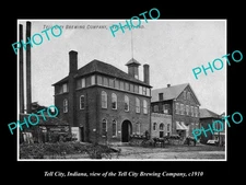 OLD LARGE HISTORIC PHOTO OF TELL CITY INDIANA VIEW OF TELL CITY BREWERY c1910