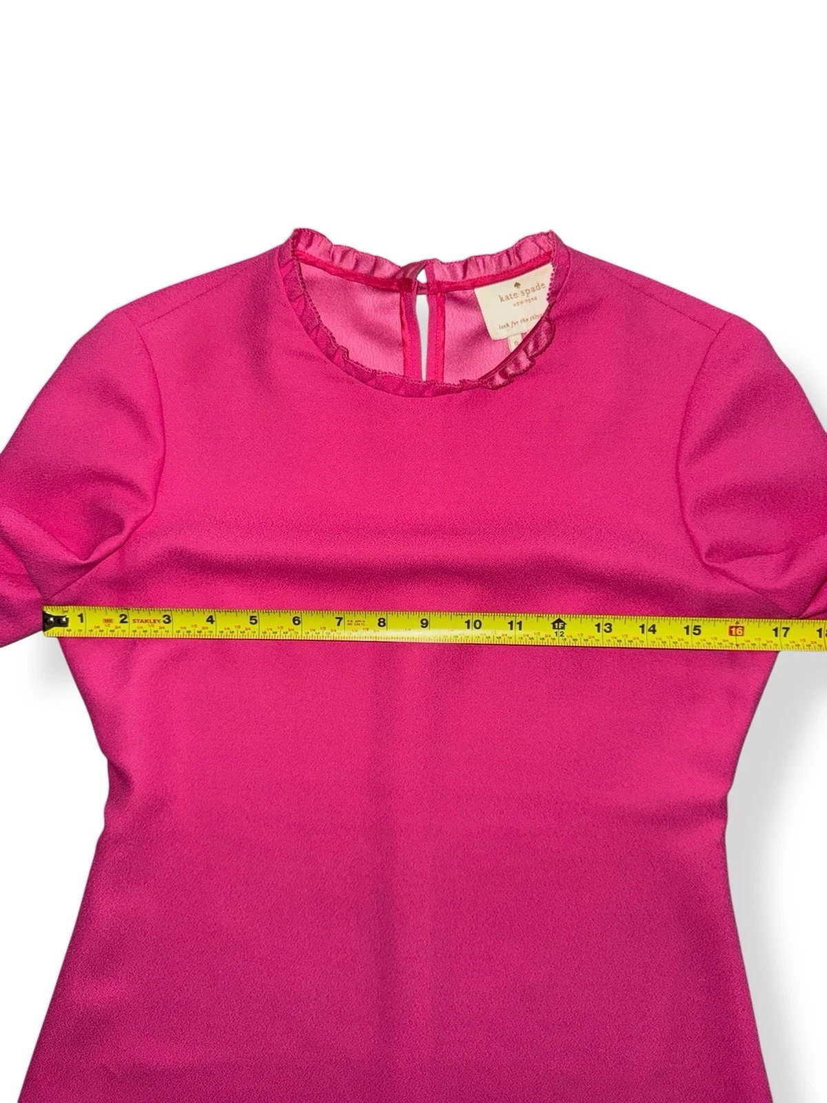 Abito Kate Spade grazioso rosa con colletto a volant e tubino mod taglia 0