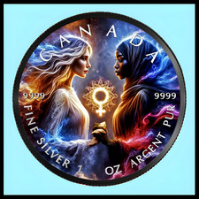 Women’s Day 2024 – 1 oz Silber .999 – Ruthenium & Color – Kanada – 5 Dollar