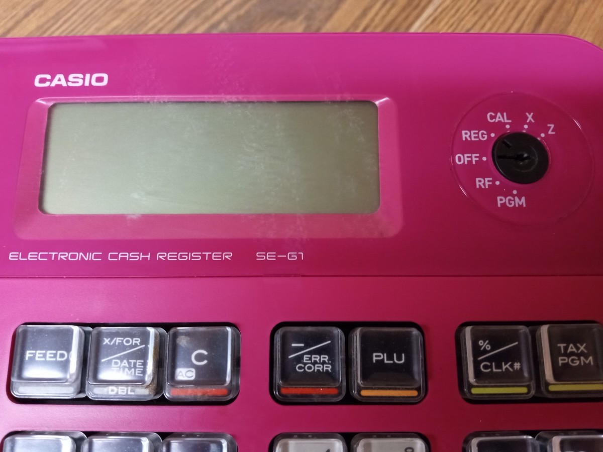 Casio SE-G1 Electronic Cash Register-Thermal Print-Pink-With Keys
