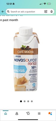 Nestle Novasource Renal Nutritionally Complete Formula Café Mocha Flavor 8 oz