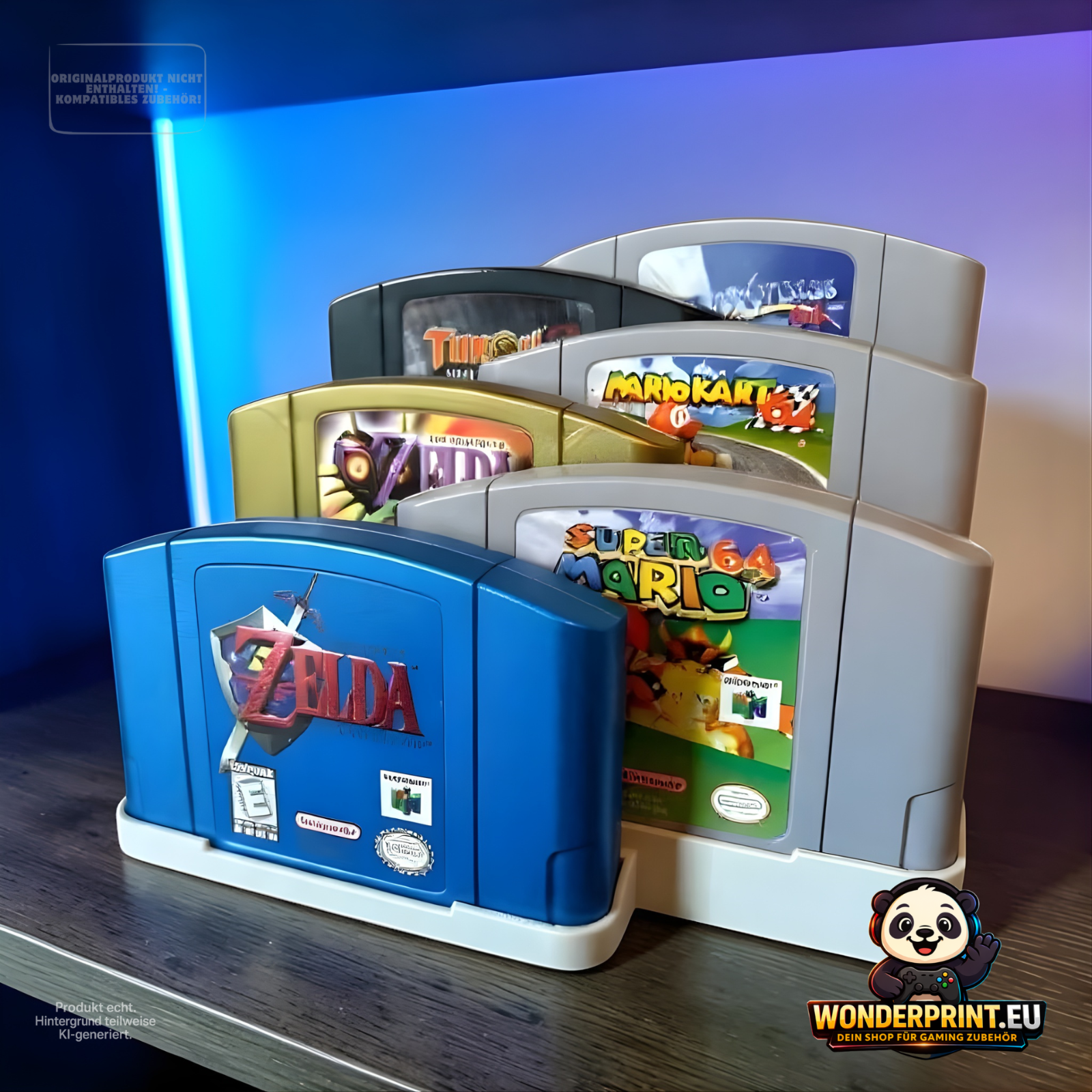 Spielehalter passend für Nintendo 64 N64 Spiele Aufsteller Halter Ständer Stand