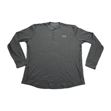 Men's Under Armour Waffle Long Sleeve Shirt Size Large Gray Long Sleeve