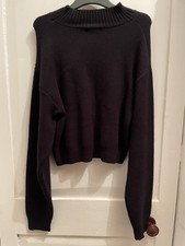 black cropped jumper size Large nasty gal