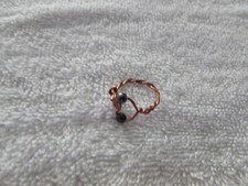 Handmade Copper Wire Wrapped Ring W/Black Magnetic Beads Size 6.25