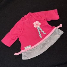 Replacement Pink & Gray Dress Top w/ Flower Applique for Nenuco Baby Doll