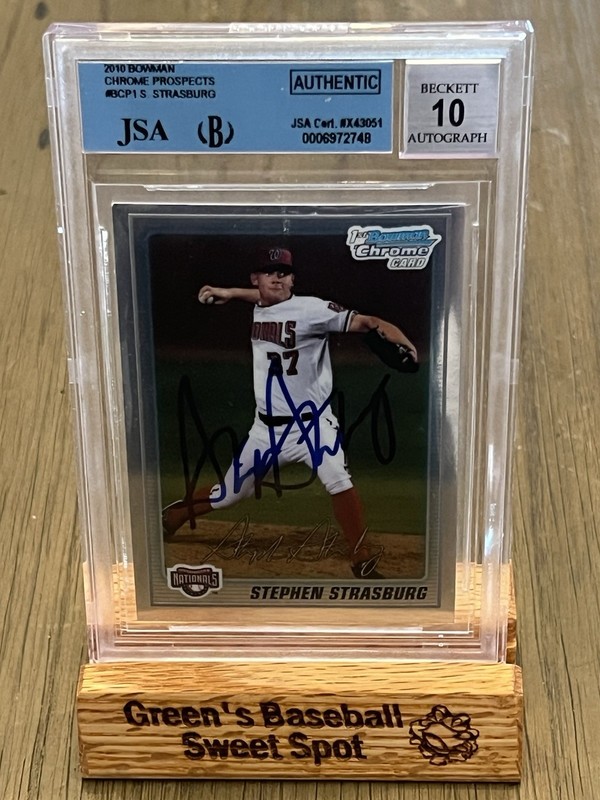 2010 Topps Bowman Chrome Stephen Strasburg 1st Auto Beckett GEM MINT 10