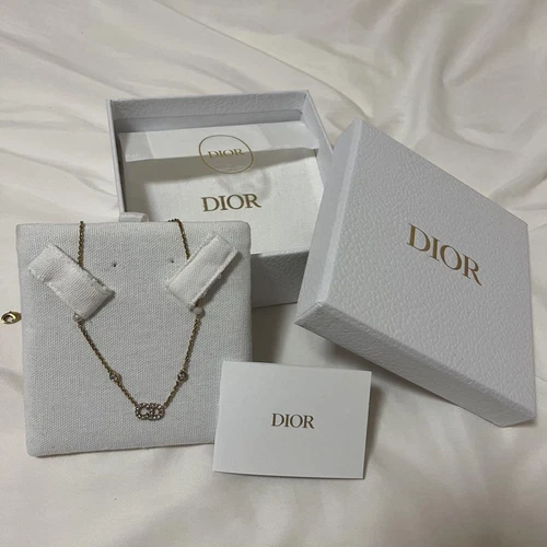 Collier Dior perles dorées chaîne élégante bijoux de haute qualité