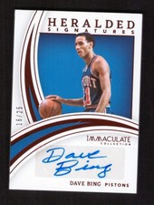 2021-22 Panini Immaculate Dave Bing Heralded Signatures Auto Ruby 16/25
