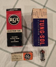 Lot Of 2 Large Vintage Electron Tubes And 2 Small Electronic Tubes