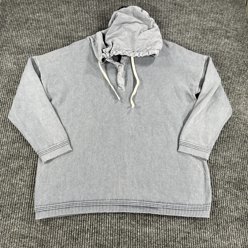 Carbon2Cobalt 连帽衫男式 XL 灰色 100% 棉套衫运动衫休闲水洗 — 第 3/4 张图片