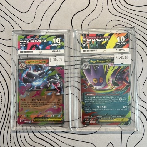 Ace Grading 10 Mega Charizard X EX Holo 013/094 and gengar 056/094