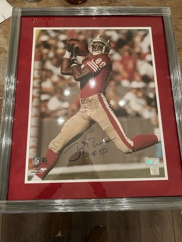 Jerry Rice Autographed 16x20 Framed Photo- San Francisco 49ers. Player Certified