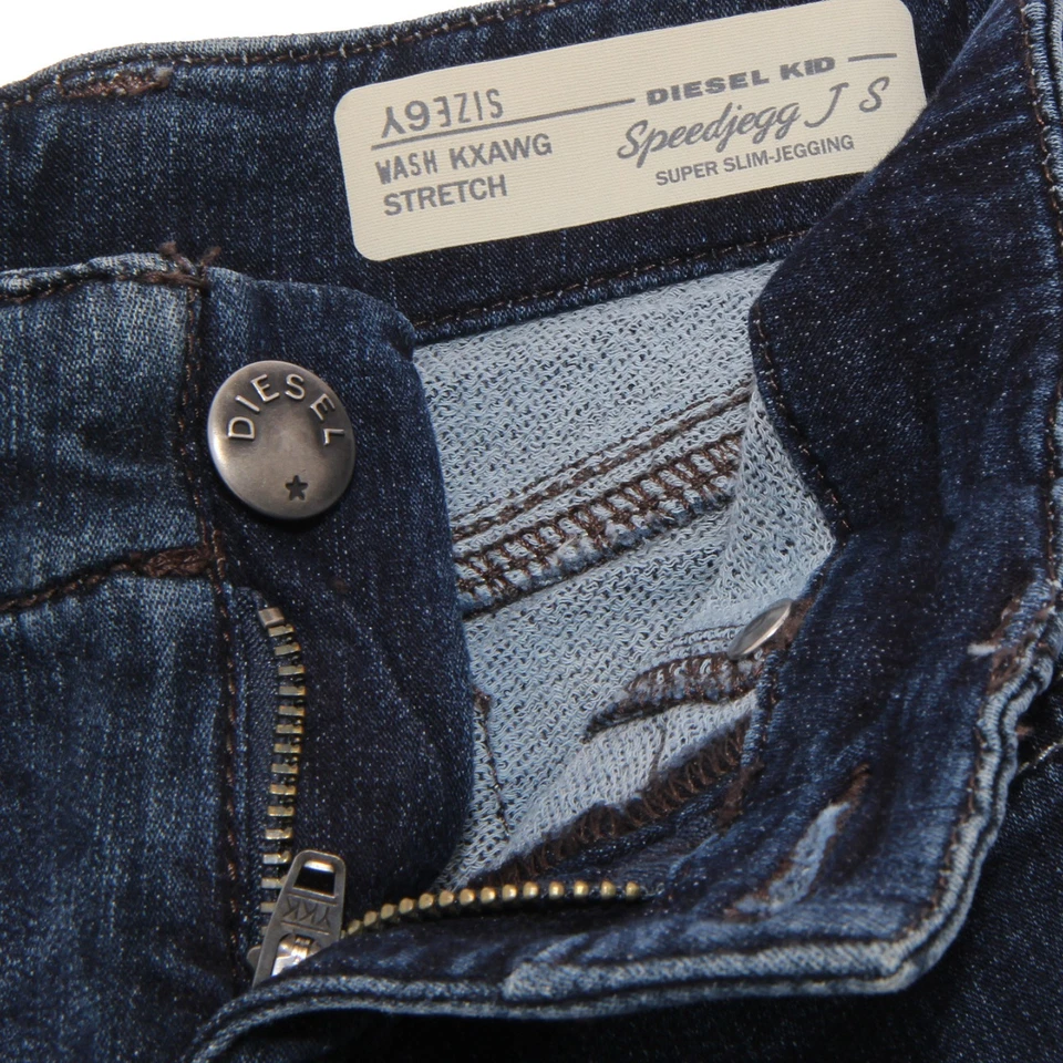 0072W Vaqueros Bimba DIESEL Azul Denim Super Slim Elástico Jegging Pantalón Niño Foto 3 de 4