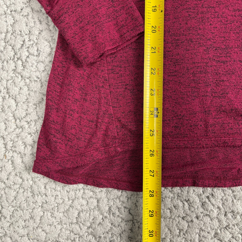 Cuddl Duds Soft Knit Top Heathered Red Long Sleeve Pullover Thumbhole Cuffs M - Picture 6 of 8