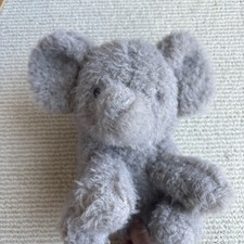 Retired Carter's Gray Fuzzy ELEPHANT Stuffed Toy Plush Embroidered Eyes