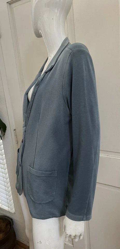 GEORGE LOVE ANTHROPOLOGIE NOVO! Blazer de malha azul água linho/viscose tamanho M - Imagem 3 de 4