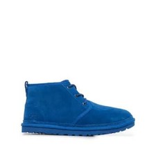 UGG Neumel Chukka Boots Mens Blue Suede Lace Up Ankle Sheepskin Lining Classic