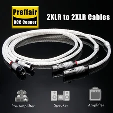 Pair OCC Silver Plated Signal Interconnect Audio Cable HI-FI Balanced XLR Cable
