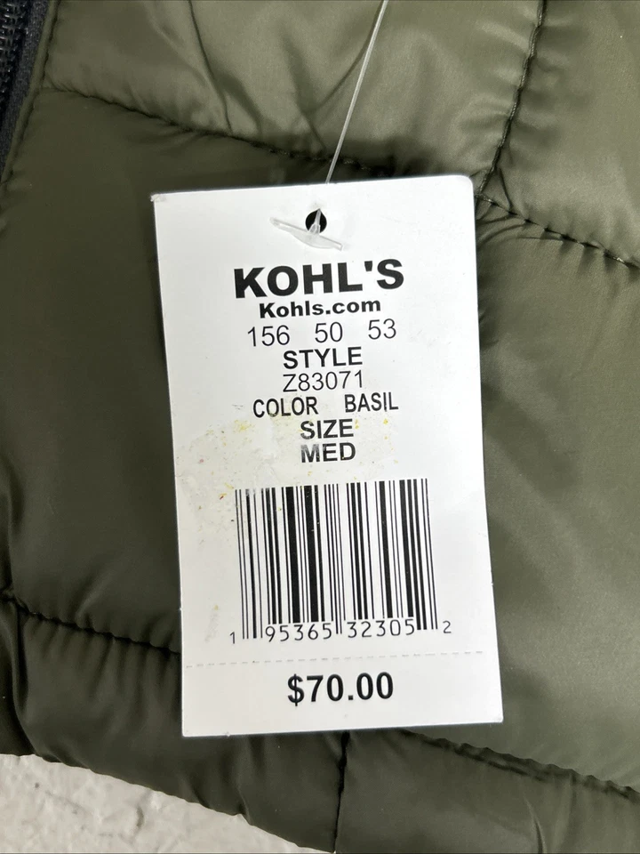 Zeroxposur Mens Quilted Puffer Jacket Full Zip Size Medium Basil Green NWT - Image 2 of 4