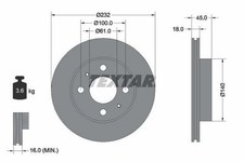 2x TEXTAR Bremsscheiben Vorne für NISSAN ALMERA I Hatchback (N15) 232mm
