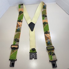 PERRY Men's Green Tractors (John Deere Ish) Adjustable 2" Suspenders Made In USA