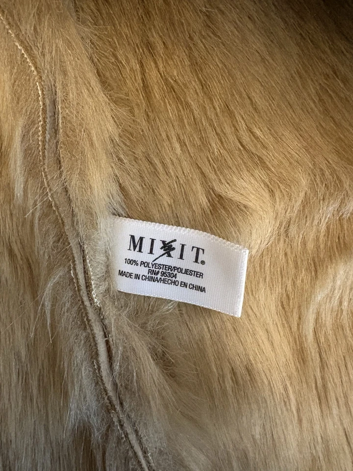 混合它!浅色 KHAKI/CREAM FAUX 绒面革衬里秋季/冬季夹克,尺寸小号,全新 — 第 4/4 张图片