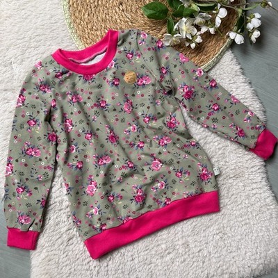 SALE   Langarmshirt Longsleeve Kinder   Gr.  98/104 NEU Handmade *Blumen*