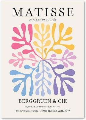 Matisse Cutouts Kunstdruck Leinwandbild Poster Druck Ausstellung Wand 30×40cm