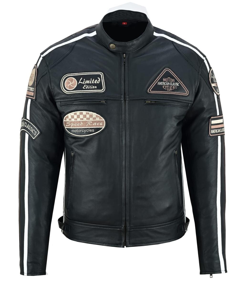 Chaqueta moto Cuero, Chaqueta moto Hombre, Chaqueta Moto Negro ,Chaqueta de moto